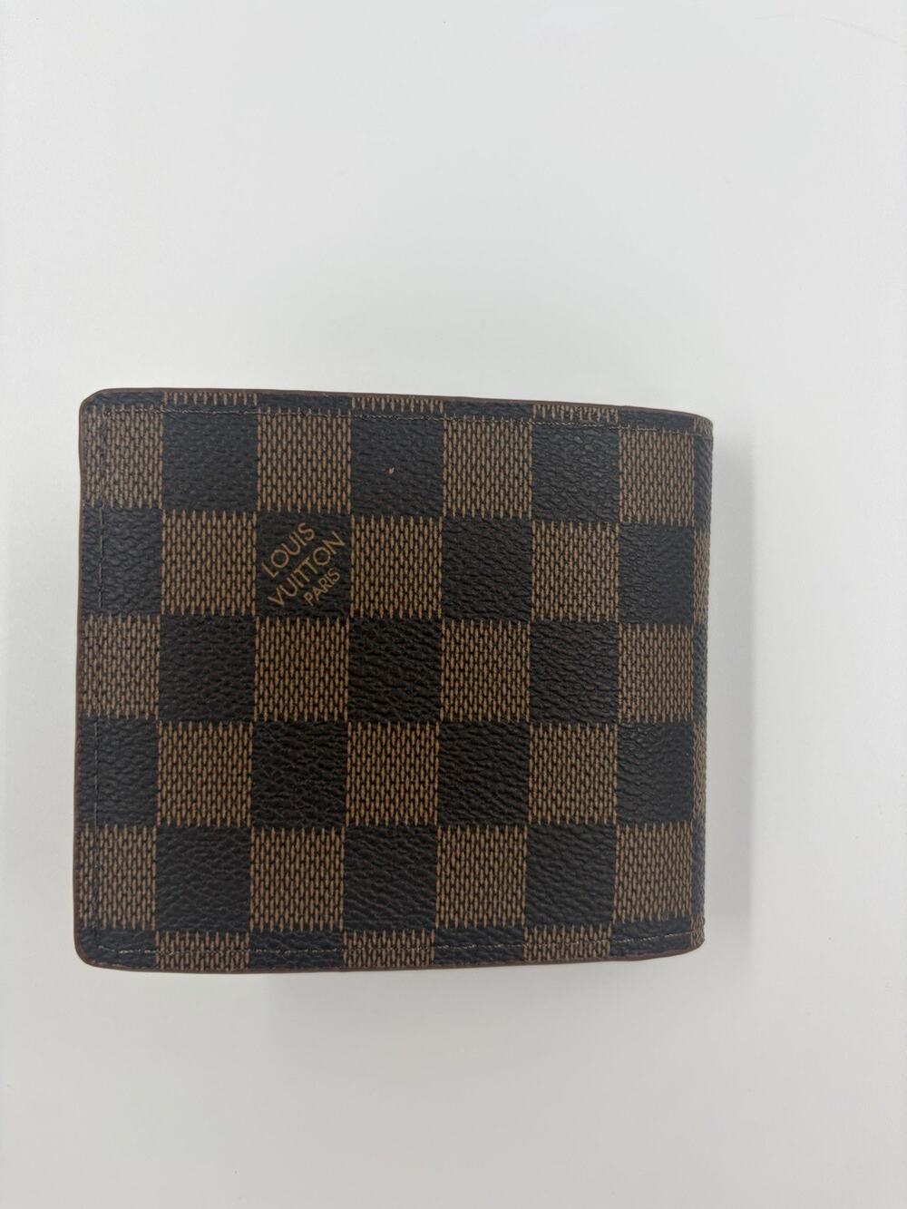 Louis Vuitton Damier Ebene Canvas Mens Bifold Wallet ID Window Card Holder